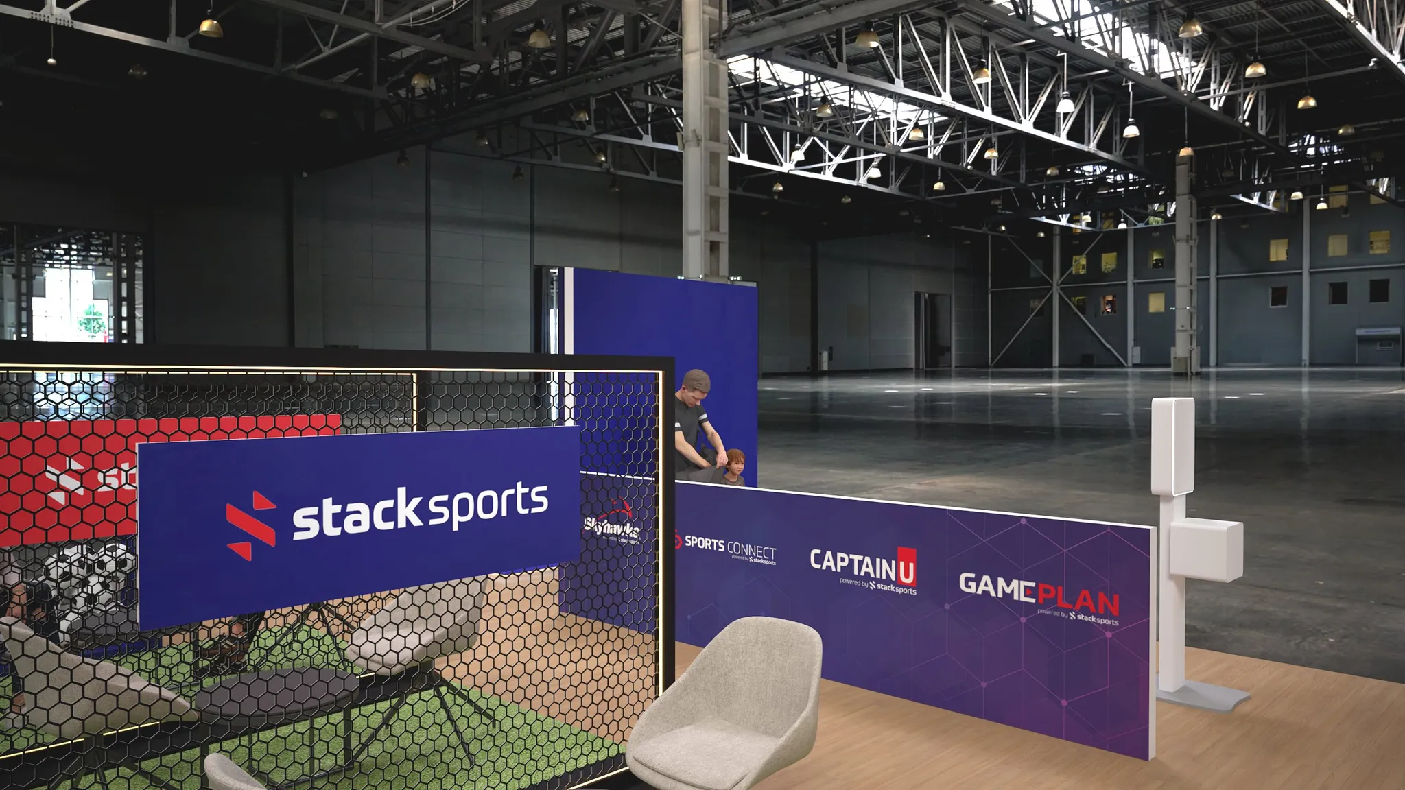 20x20 Island booth design by Reaction Space
